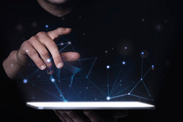 person looking at a screen