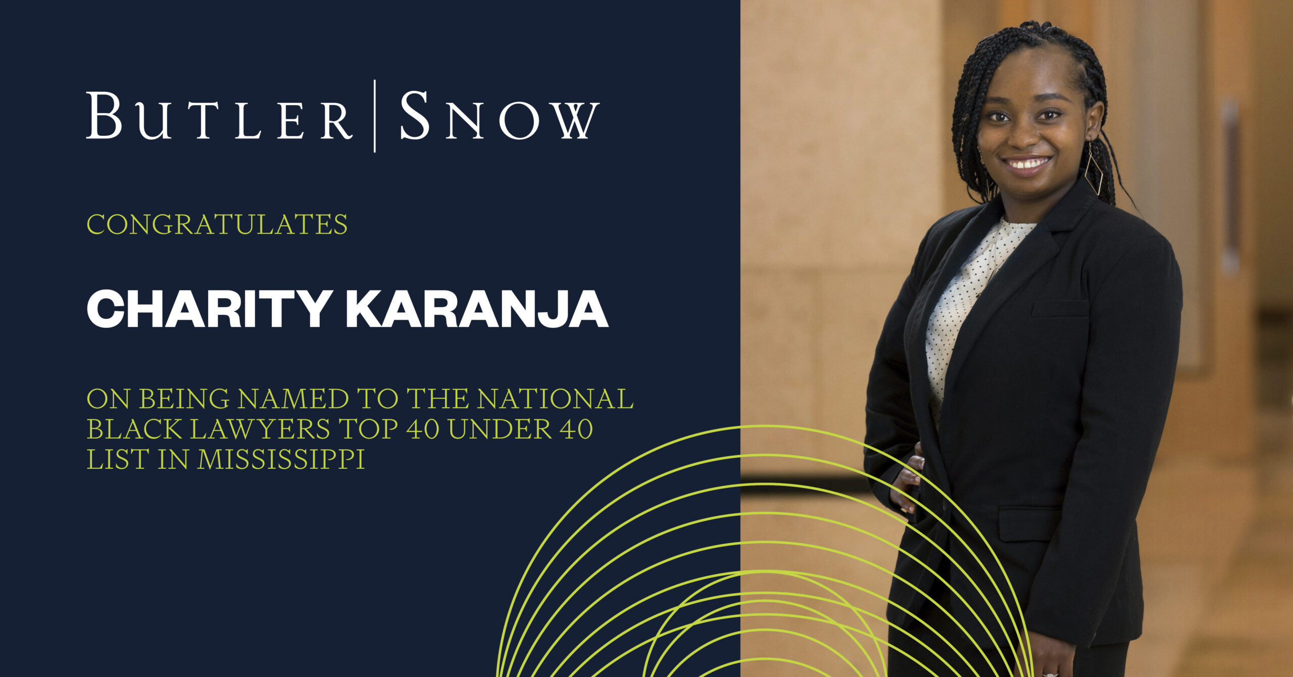 Butler Snow Attorney Charity Karanja Named to The National Black Lawyers Top 40 Under 40 List in Mississippi