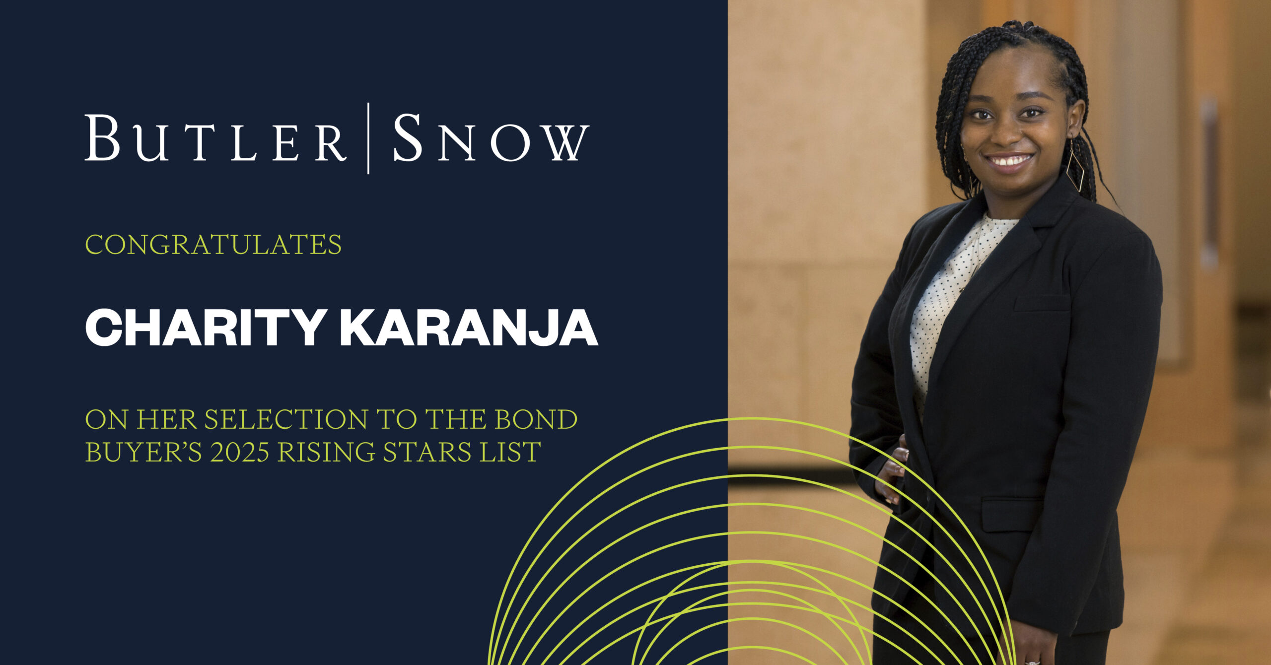 Butler Snow Attorney Charity Karanja Named to The Bond Buyer’s 2025 Rising Stars List