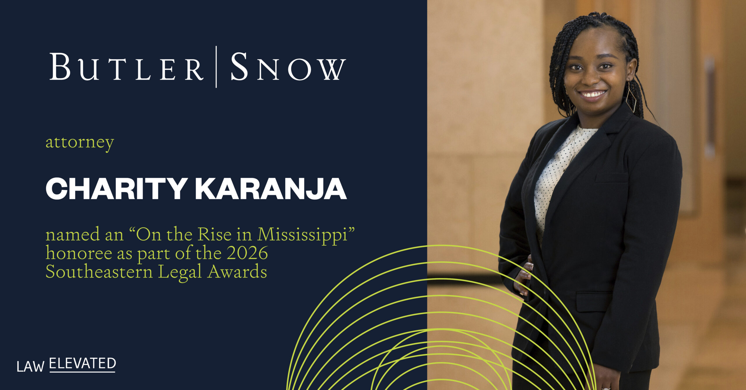 Butler Snow Attorney Charity W. Karanja Named “On the Rise in Mississippi” Winner by ALM’s Southeastern Legal Awards