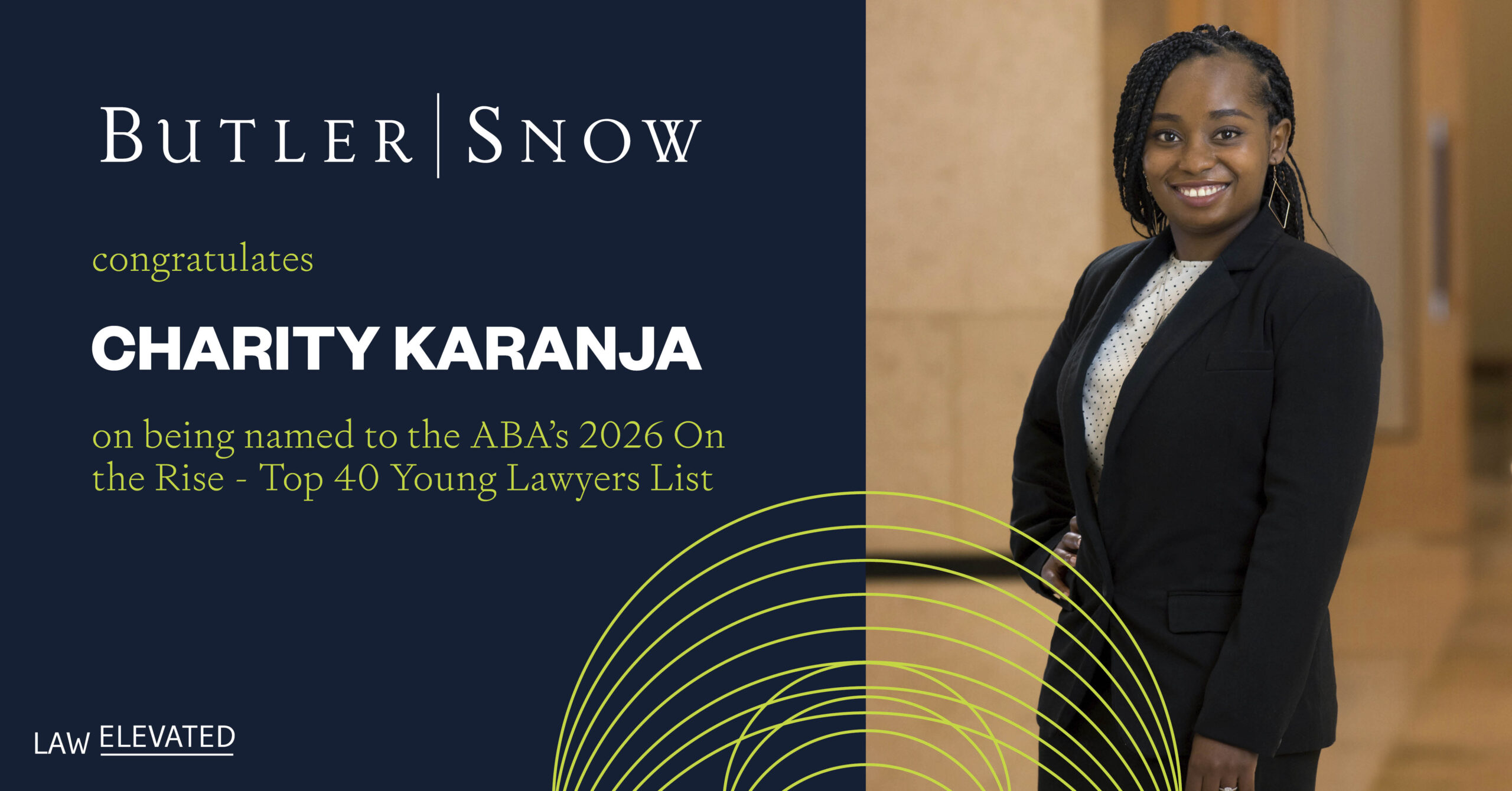 Butler Snow Attorney Charity Karanja Recognized Among the ABA’s Top 40 Young Lawyers