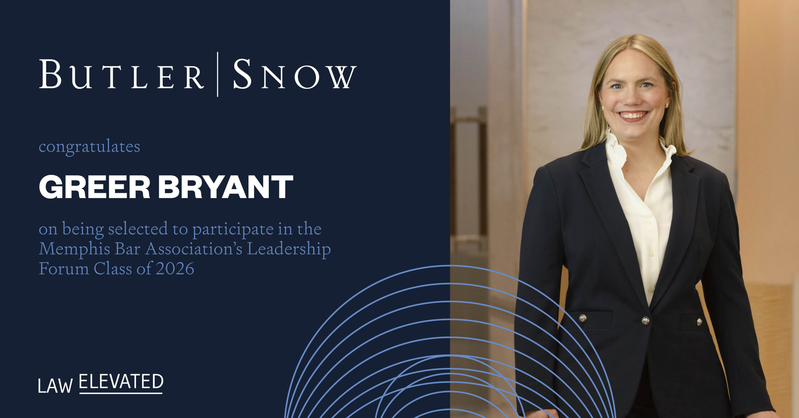 Butler Snow Attorney Greer Bryant Selected for Memphis Bar Association Leadership Forum